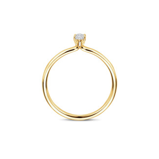 Nouveautés - Bague solitaire de 0,15 carat avec un diamant taille marquise en or jaune