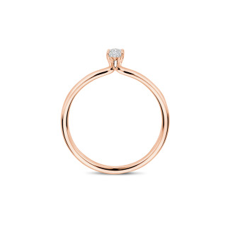 Bagues - Bague solitaire de 0,15 carat avec un diamant taille marquise en or rouge