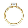 Bague solitaire en or jaune de 1.50 carat avec un diamant taille radiant