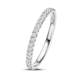 0.26 carat Bague éternité or blanc sertie à moitié - s'accorde avec toutes les bagues de la collection Fancy Shapes