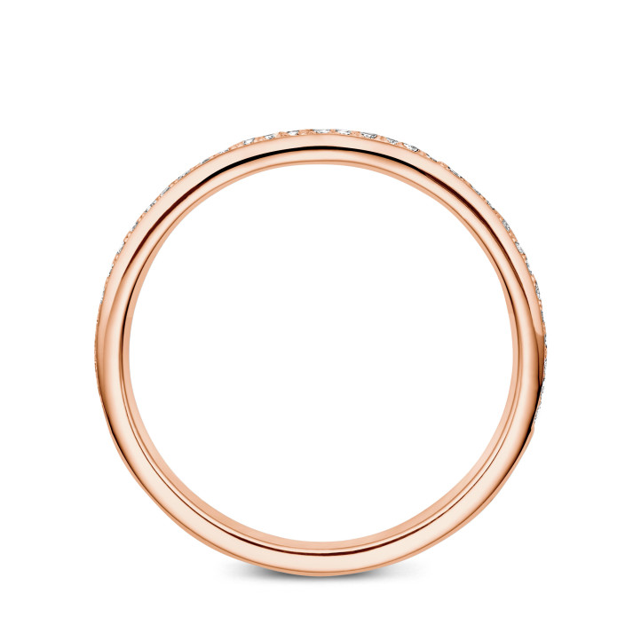 0.22 carat Bague éternité or rouge sertie à moitié - s'accorde avec une sélection de bagues de la collection BAUNAT Iconic