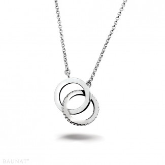 Colliers - 0.20 carat pendentif design infinity en platine avec diamants