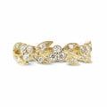 0.32 carat alliance florale en or jaune avec petits diamants ronds