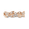 0.32 carat alliance florale en or rouge avec petits diamants ronds