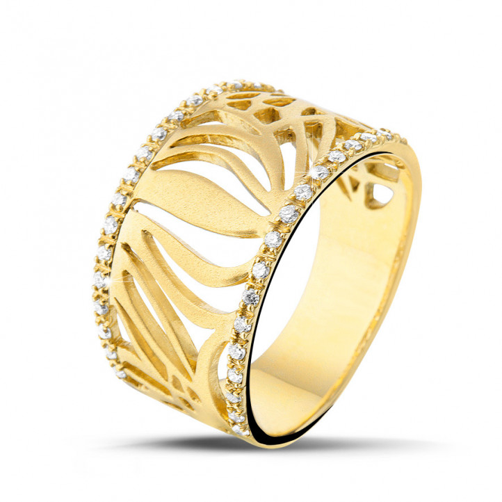 0.17 carat bague design en or jaune avec diamants