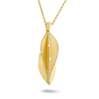 Colliers - 0.25 carat pendentif design en or jaune avec diamants