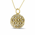 2.00 carat collier pendentif avec boule en diamant en or jaune