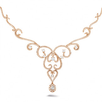 Bijoux de mariage - 3.65 carat collier design boule de diamants en or rouge