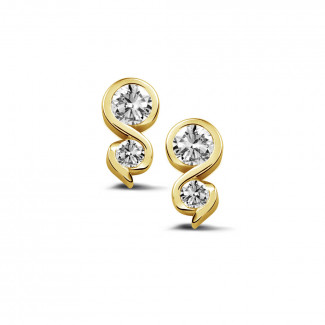 0.44 carat boucles d’oreilles en or jaune avec diamants