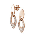 0.27 carat boucles d'oreilles fines en or rouge avec diamants