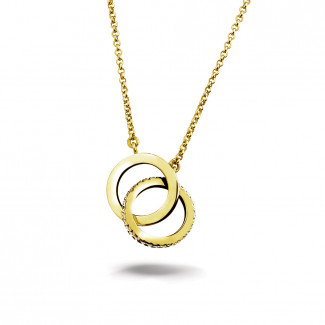 Colliers - 0.20 carat pendentif design infinity en or jaune avec diamants