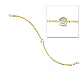 0.30 carat bracelet satellite en or jaune avec diamant