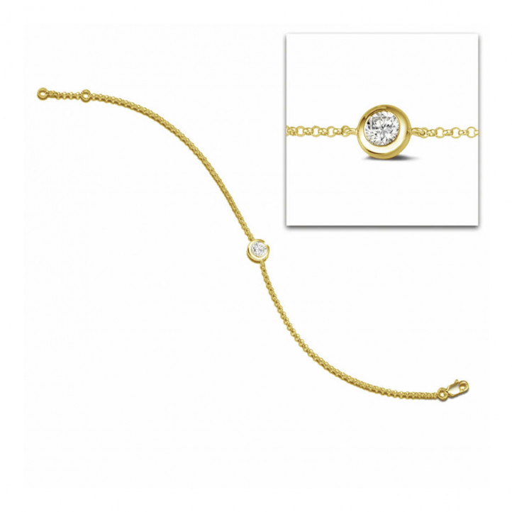 0.30 carat bracelet satellite en or jaune avec diamant