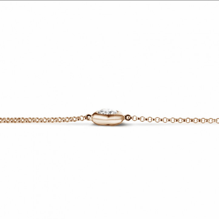 0.50 carat bracelet satellite en or rouge avec diamant
