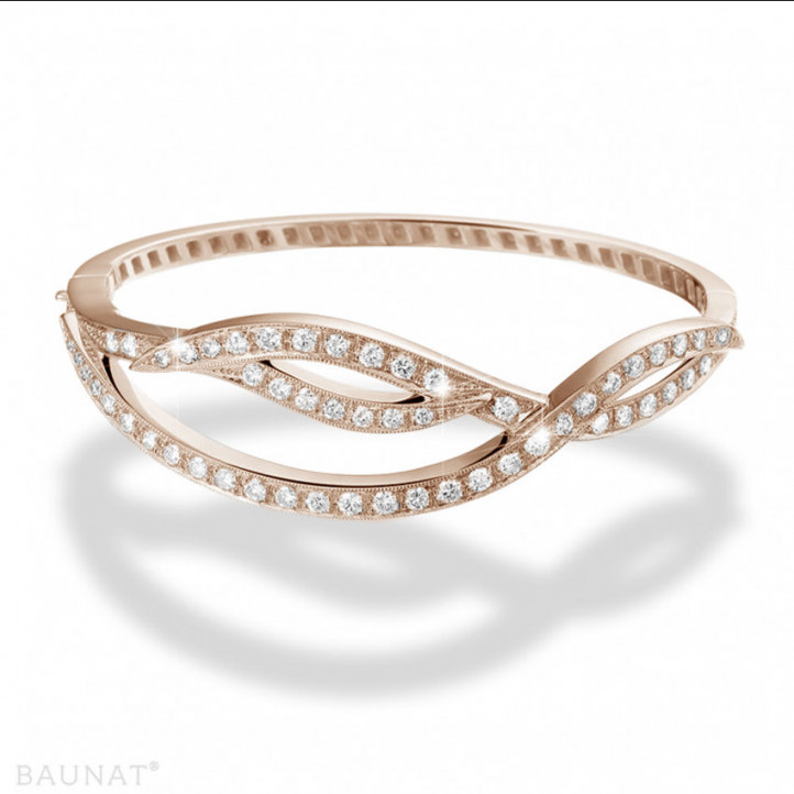 2.43 carat bracelet design en or rouge avec diamants