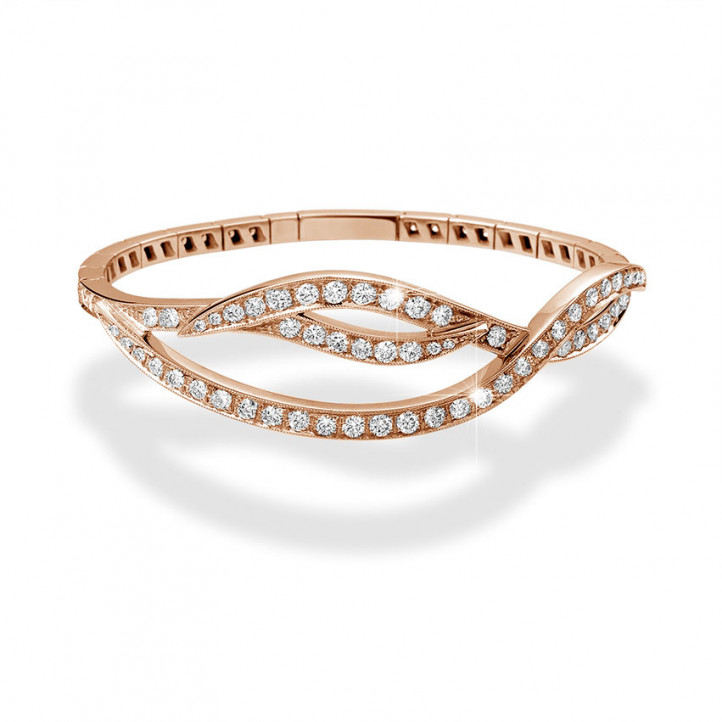 3.86 carat bracelet design en or rouge avec diamants