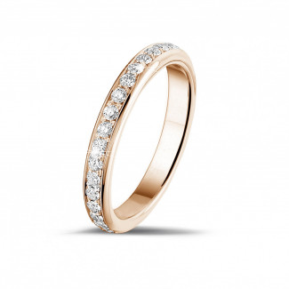 Mariage - 0.55 carat alliance (tour complet) en or rouge et diamants