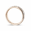 1.15 carat alliance (tour complet) en or rouge avec deux lignes de diamants ronds