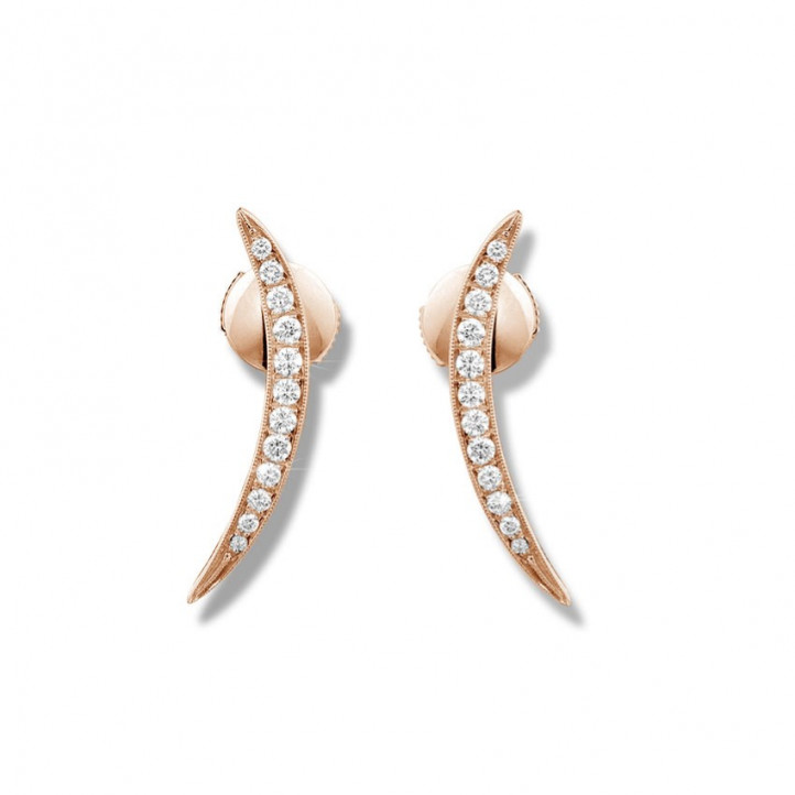 0.36 carat boucles d’oreilles design en or rouge et diamants