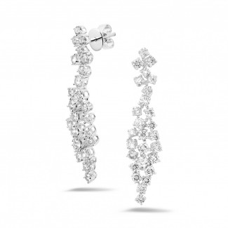 Bijoux de mariage - 2.90 carat boucles d’oreilles en platine avec diamants
