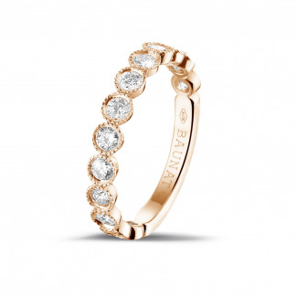 0.70 carat alliance superposable en or rouge avec diamants