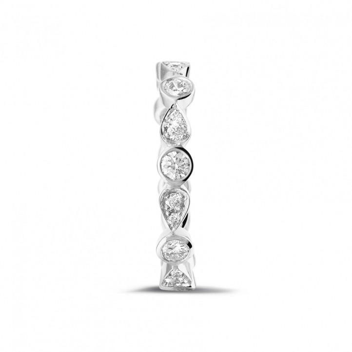 0.50 carat alliance superposable en platine avec diamants déco poire