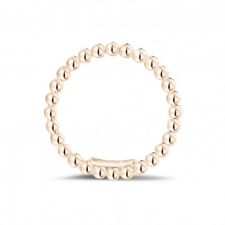Mariage - Bague superposable perlée en or rouge