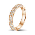 0.65 carat alliance (demi-tour) en or rouge et diamants