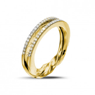 Alliance or - 0.26 carat bague design en or jaune et diamants