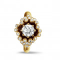 0.90 carat bague design en or jaune et diamants