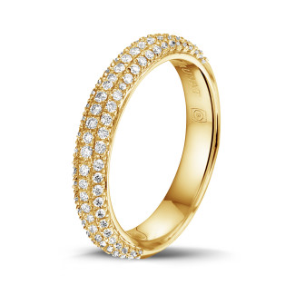 Mariage - 0.65 carat alliance (demi-tour) en or jaune et diamants