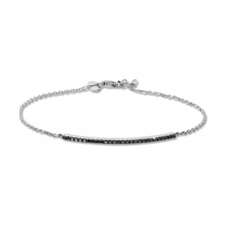 Bracelets - Bracelet fin avec diamants noirs 0.25 ct en or blanc BAUNAT