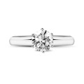 1.50 carat bague diamant solitaire en or blanc avec six griffes