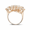 1.35 carat bague fleur diamant en or rouge