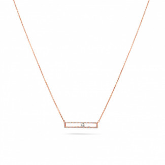 0.30 carat collier en or rouge avec diamant rond flottant