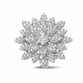 1.35 carat bague fleur diamant en or blanc