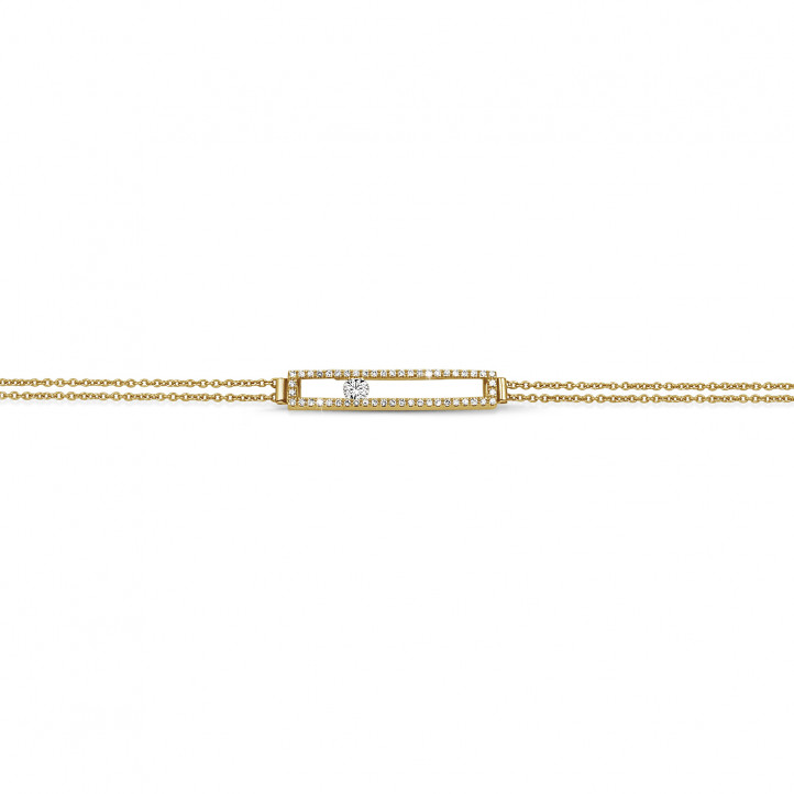 0.30 carat bracelet en or jaune avec diamant rond flottant