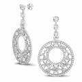 11.40 carats boucles d’oreilles en or blanc avec diamants de la taille ronde, marquise, poire et cœur