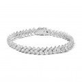 9.50 carats bracelet design arête en or blanc avec diamants