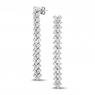 Haute Joaillerie - Boucles d'oreilles au design tressé en diamants 5.80 ct en or blanc BAUNAT