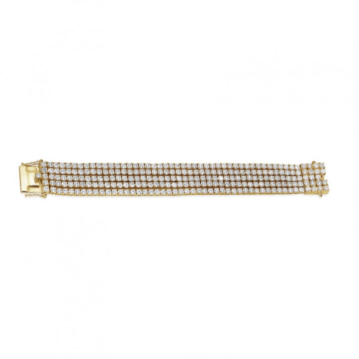 25.90 carats bracelet rivière en or jaune avec diamants