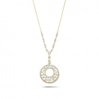 Haute Joaillerie - 7.70 Ct collier en or jaune avec diamants de la taille ronde, marquise, poire et cœur