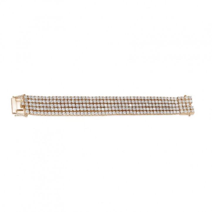 25.90 carats large bracelet rivière en or rouge avec diamants
