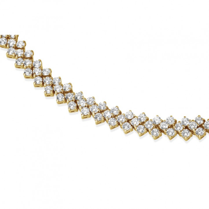 19.50 carats collier design arête en or jaune avec diamants