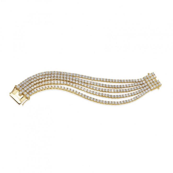 25.90 carats bracelet rivière en or jaune avec diamants