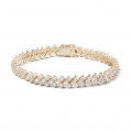 9.50 carats bracelet design arête en or rouge avec diamants