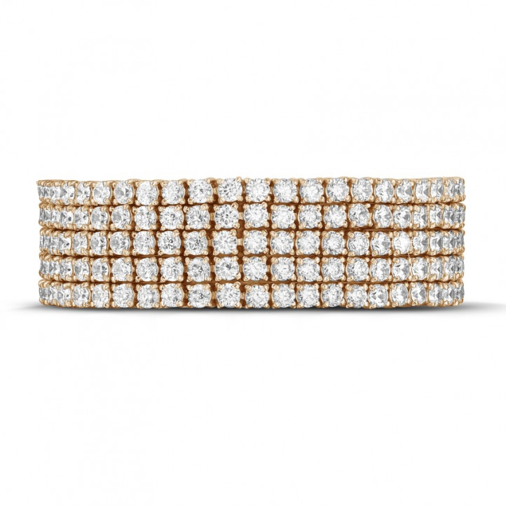 25.90 carats large bracelet rivière en or rouge avec diamants