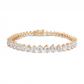 Bracelets - 7.40 carats bracelet dégradé en or rouge avec diamants