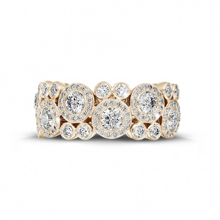 1.80 carat bague en or rouge et diamants