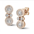 1.00 carat boucles d’oreilles en or rouge et diamants